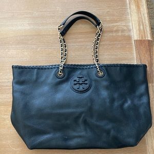 Tory Burch Black Purse with Gold Chain